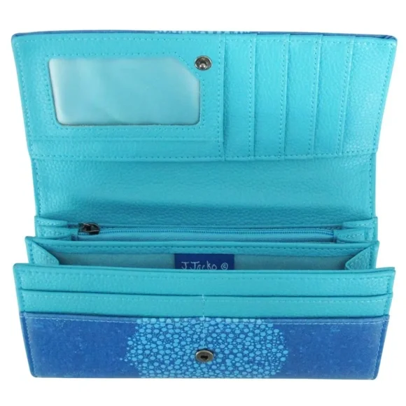James Jacko ‘Medicine Turtle’ Clutch Wallet Blue - Picture 2 of 4